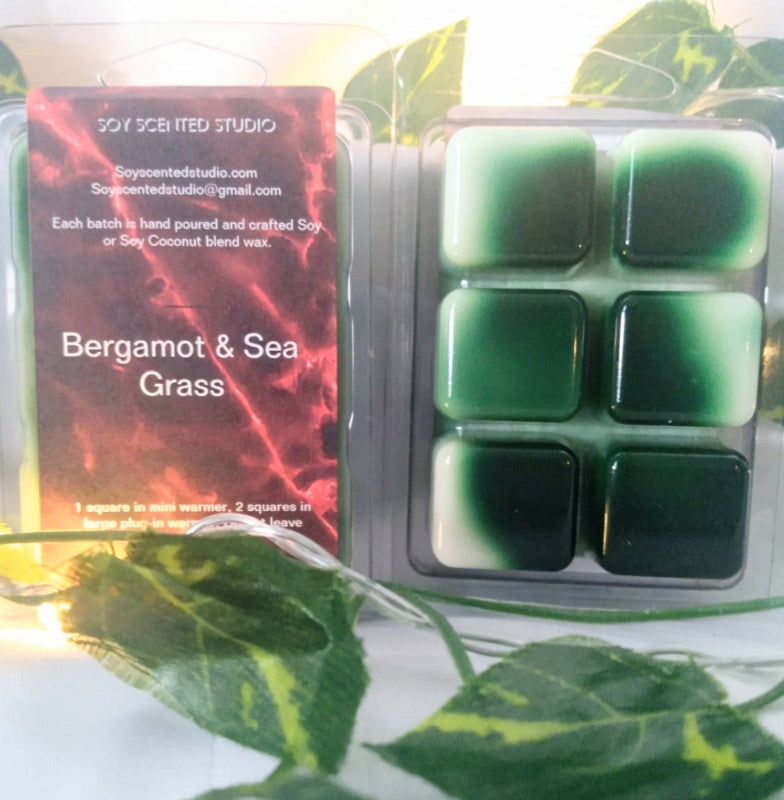 Bergamot and Sea Grass Scented Soy Wax Melts