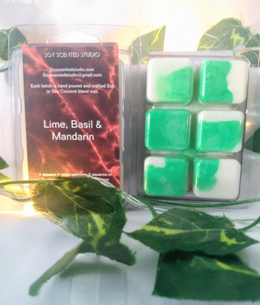 Broken Lime Basil and Mandarin Soy Scented Wax Melts