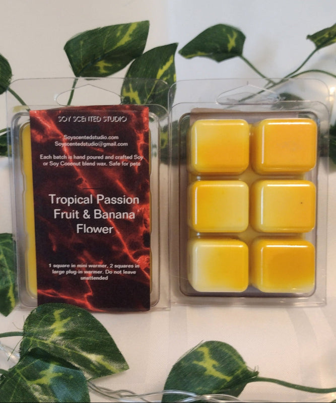 Tropical Passion fruit and Banana Flower Soy Scented Wax Melts
