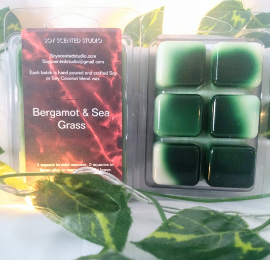 Bergamot and Sea Grass Scented Soy Wax Melts