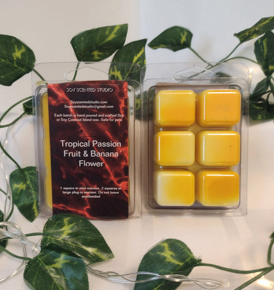 Tropical Passion fruit and Banana Flower Soy Scented Wax Melts