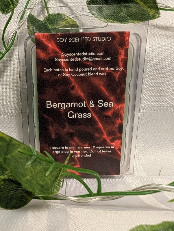 Bergamot and Sea Grass Scented Soy Wax Melts