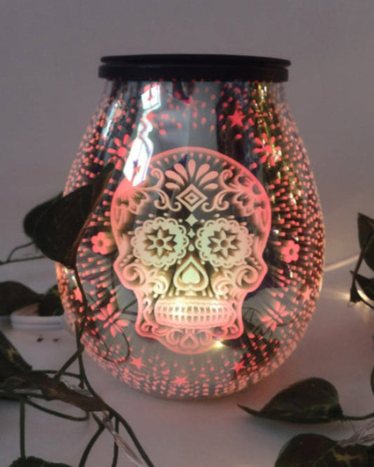 Skull scented wax melt lamp